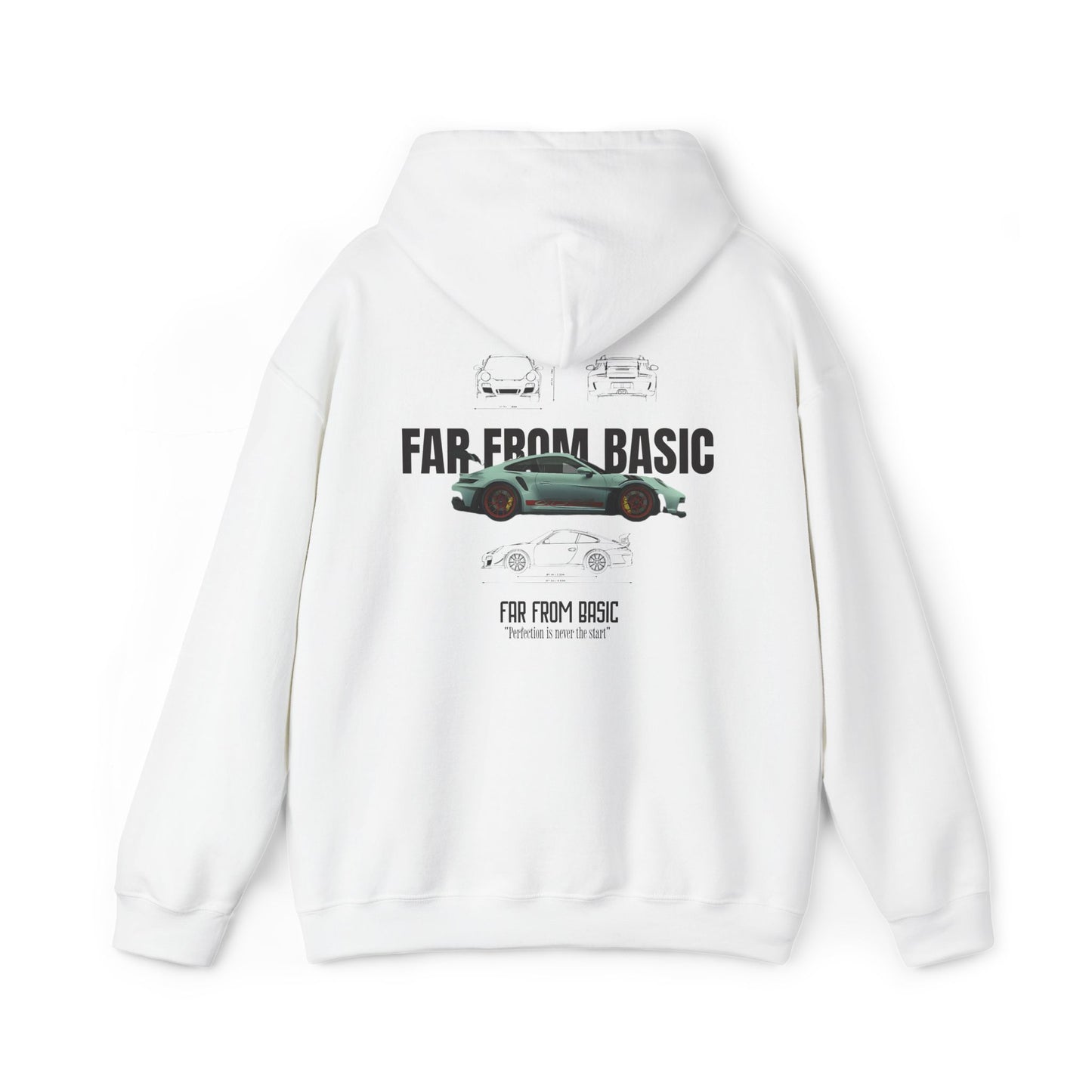 Far From Basic | Racing Car Hoodie | GT3 Blueprint | Heatware Apparel