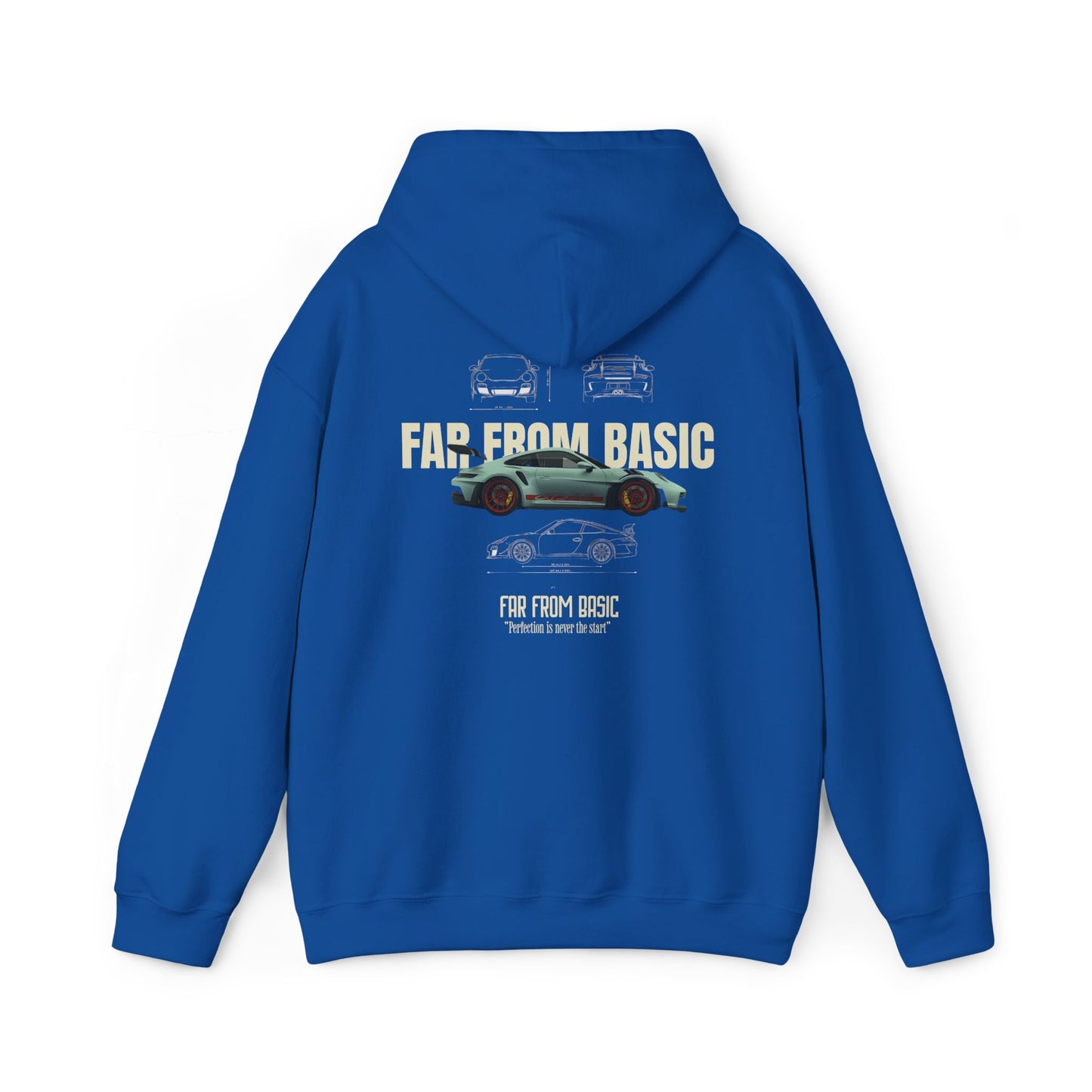 Far From Basic | Racing Car Hoodie | GT3 Blueprint | Heatware Apparel