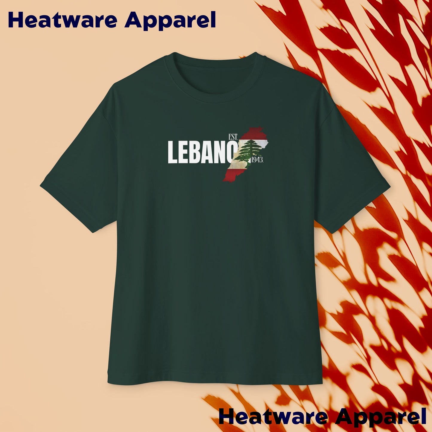 Lebanon Map Oversized T-Shirt | Lebanese Pride Unisex Tee | Heatware Apparel | Streetwear