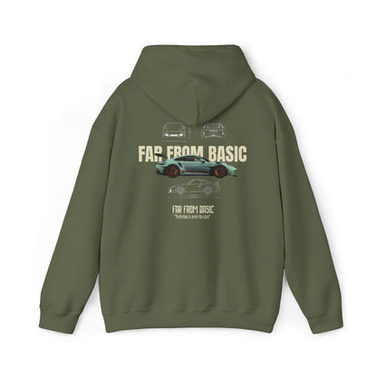 Far From Basic | Racing Car Hoodie | GT3 Blueprint | Heatware Apparel