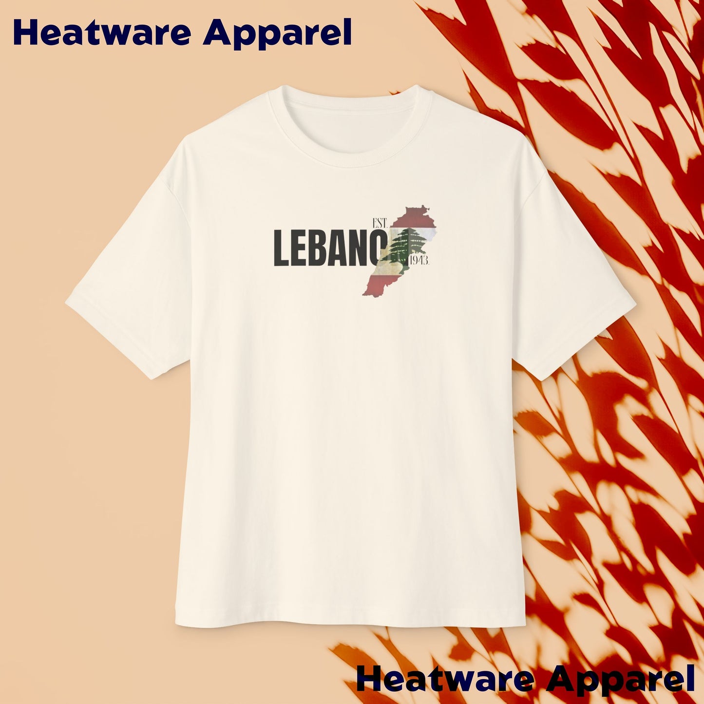 Lebanon Map Oversized T-Shirt | Lebanese Pride Unisex Tee | Heatware Apparel | Streetwear