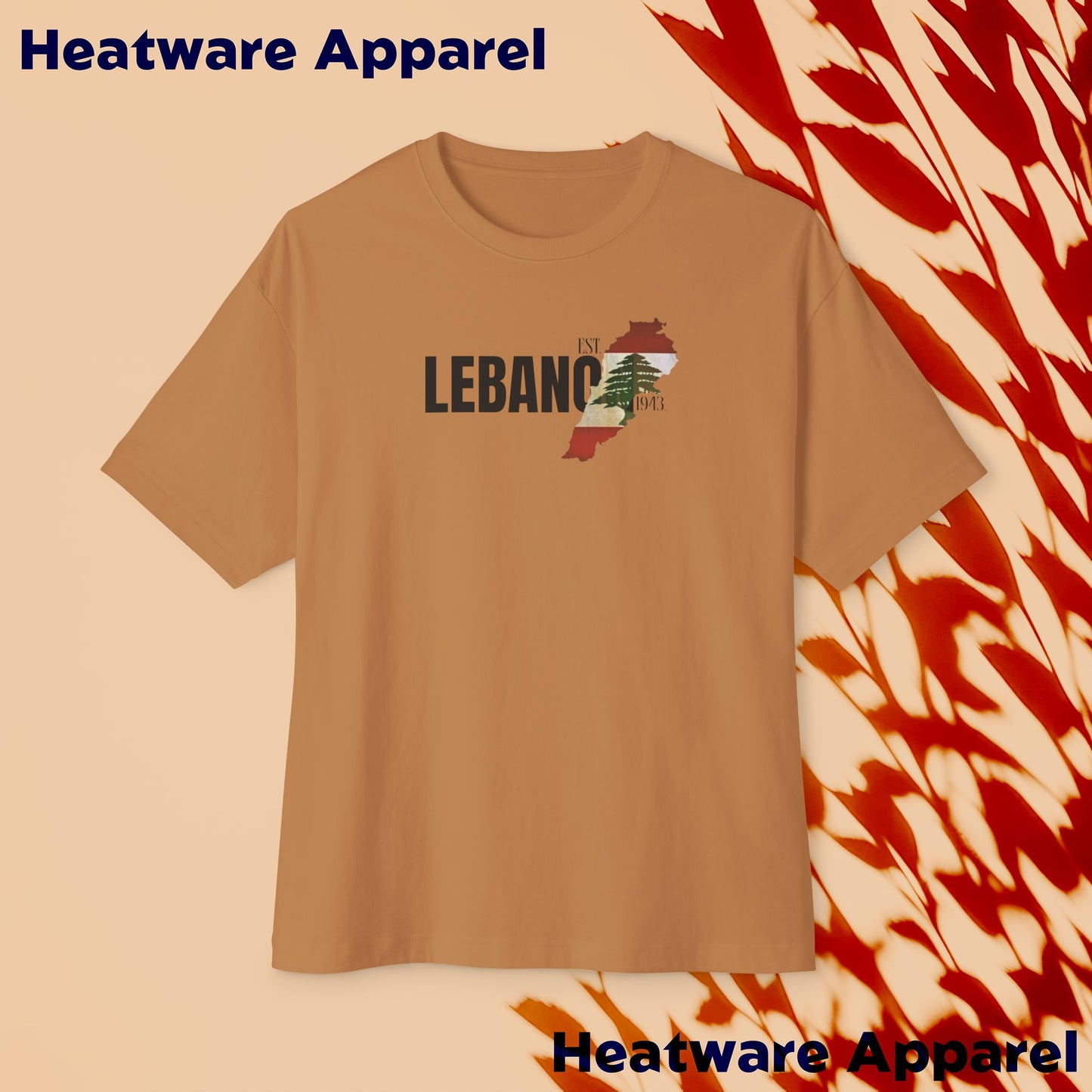 Lebanon Map Oversized T-Shirt | Lebanese Pride Unisex Tee | Heatware Apparel | Streetwear