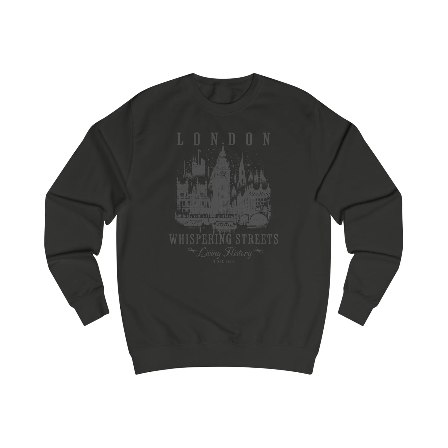 London Whispering Streets Sweatshirt | Cityscape Graphic Hoodie | Heatwear Apparel