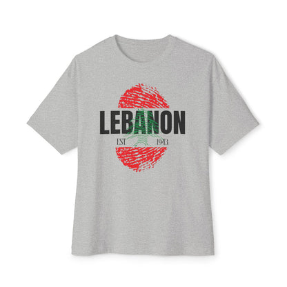 Lebanon Flag Thumbprint Oversized T-Shirt