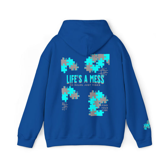 Life's a Mess Unisex Hoodie | Puzzle Print Sleeve | Heatware Apparel