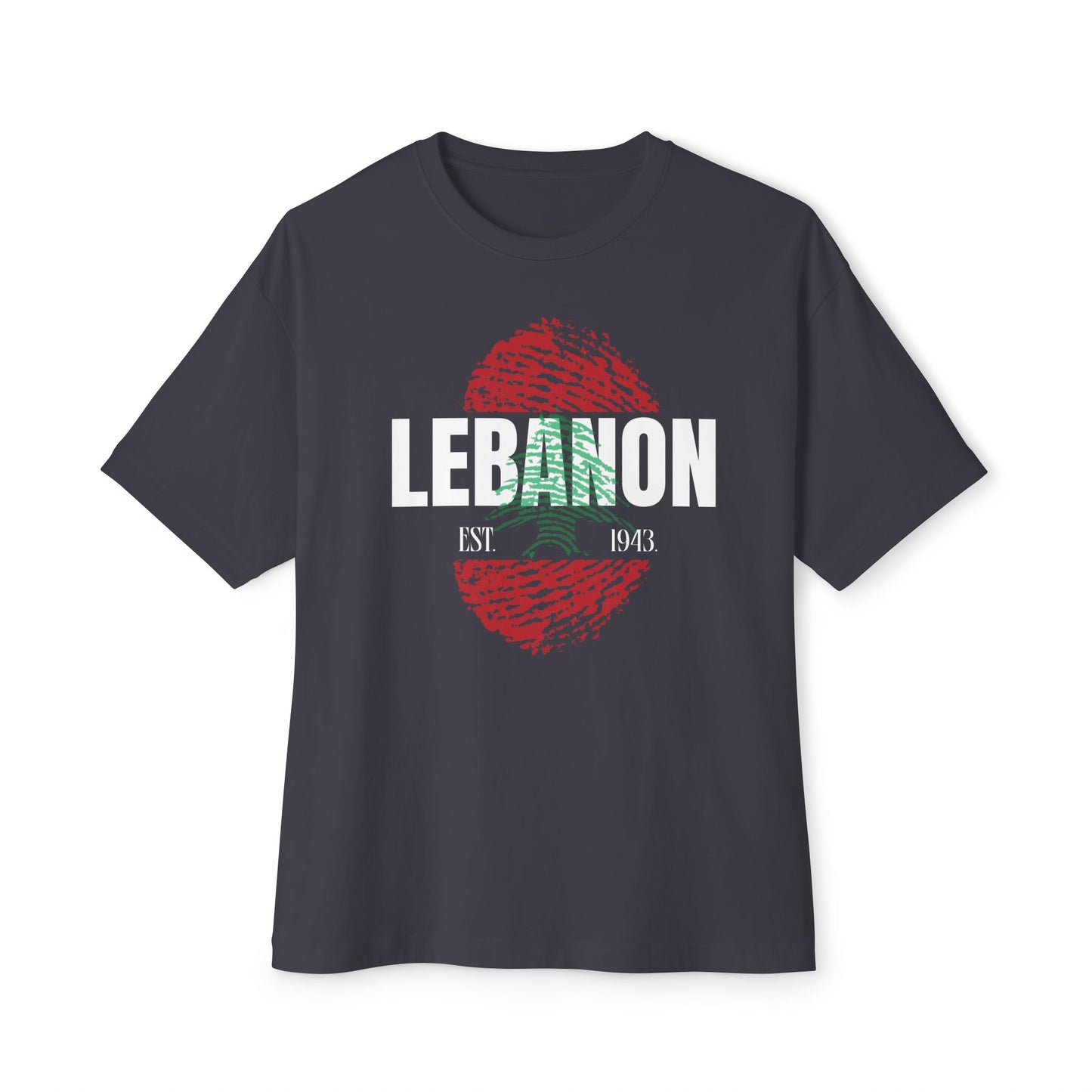 Lebanon Flag Thumbprint Oversized T-Shirt